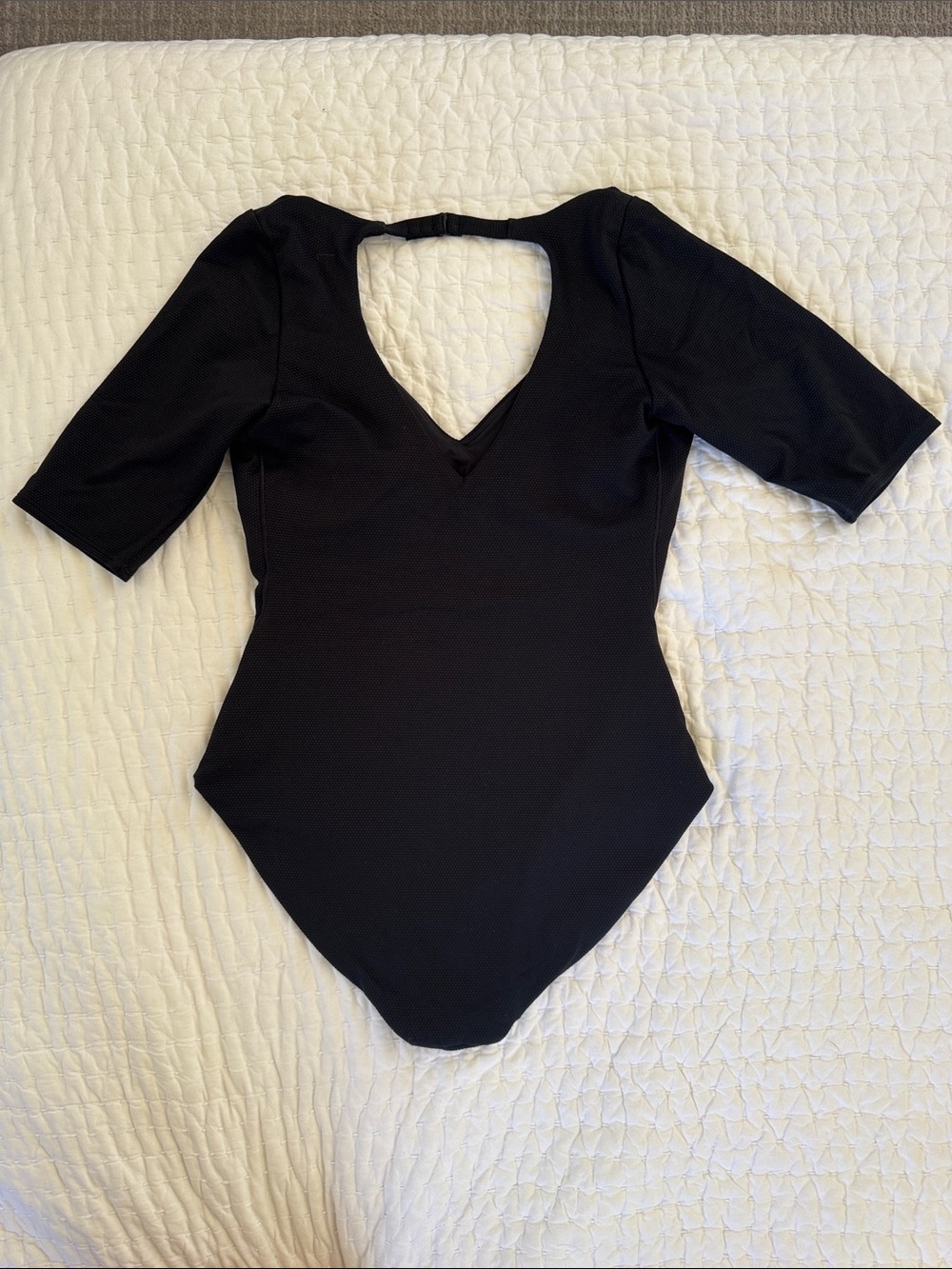 SPANX Black Swim One-Piece with Subtle Texture - Picture 4 of 4